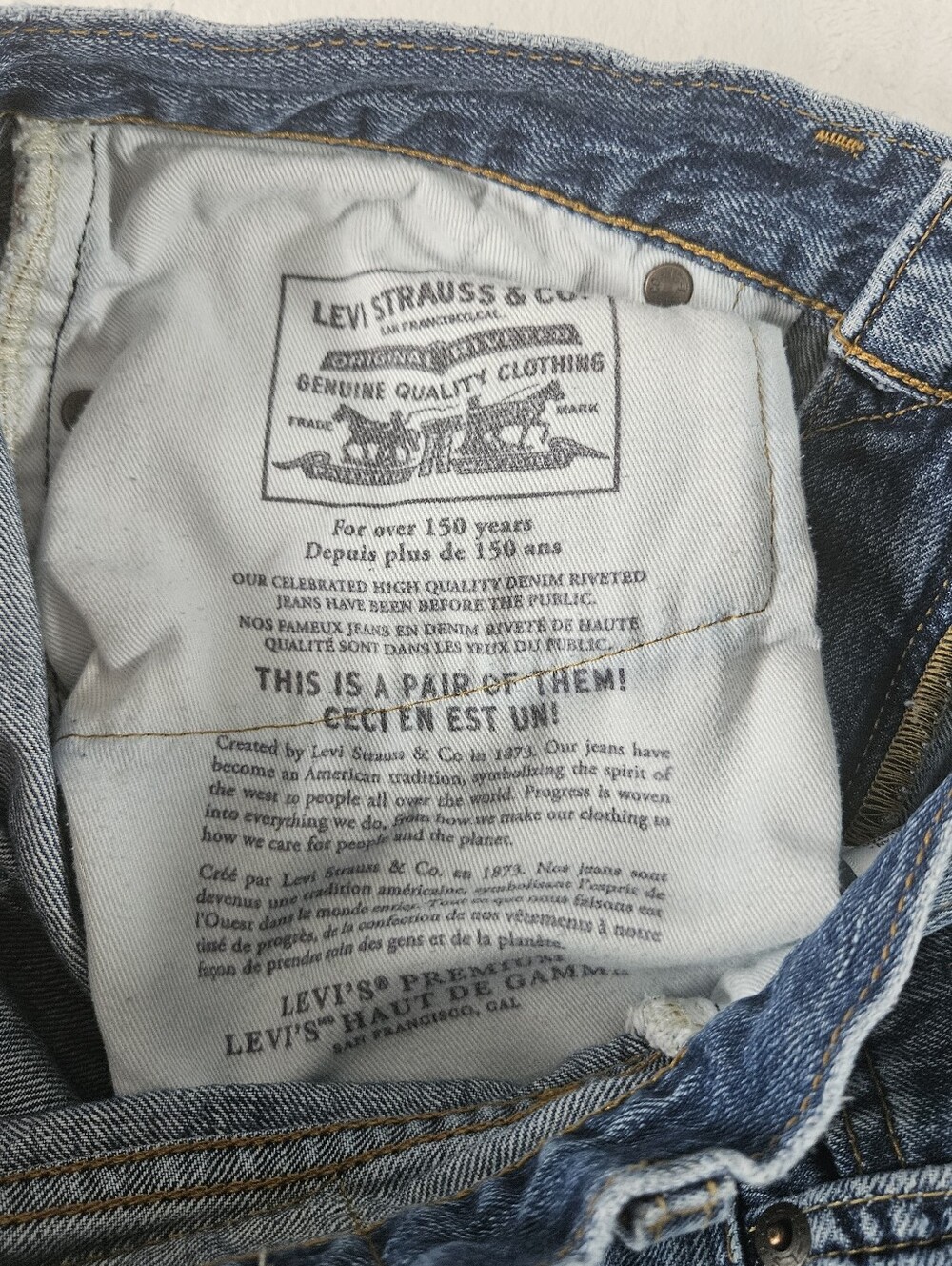Levi’s Lot 505 Big E Premium Men's Denim Jeans 30x30 Straight Leg Blue - Picture 9 of 12
